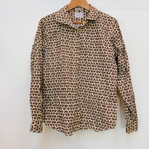 Vintage Mr. Witt Yellow Paisley Long Sleeve Button Down Blouse Made in USA M